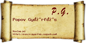 Popov Gyárfás névjegykártya